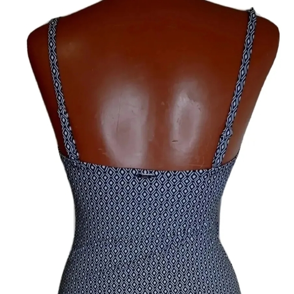 DKNY One piece Swimsuit Black White Diamond Stretchy Woman Med Strapless New - Picture 8 of 12